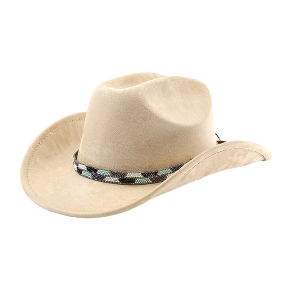 OJSFQUFP Cowboy Hat for Women and Men with Shapeable Wide Brim Cattleman Western Hats for Cowboys