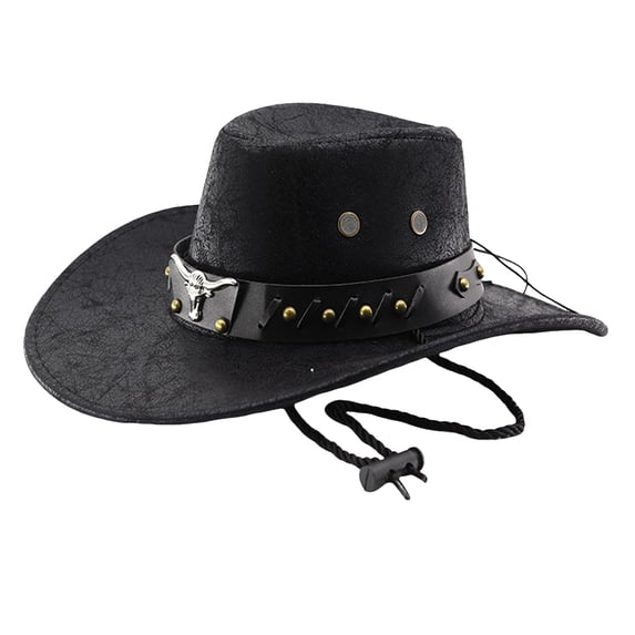 OJSFQUFP Cowboy Hat for Women and Men with Shapeable Wide Brim Cattleman Western Hats for Cowboys