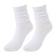 thumbnail image 1 of OJSFQUFP Crew Slouch Socks Women Retro Scrunch Short Sock Soft Solid Ankle, 1 of 9