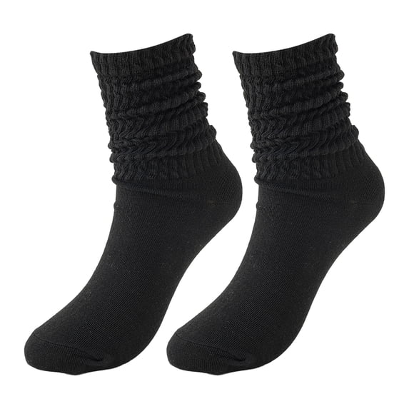 OJSFQUFP Crew Slouch Socks Women Retro Scrunch Short Sock Soft Solid Ankle