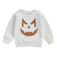 thumbnail image 1 of OJSFQUFP Cute Boys' Casual Halloween Pumpkin Hoodie Unique Embroidered Long Sleeves and Round Neck Hoodie, 1 of 7