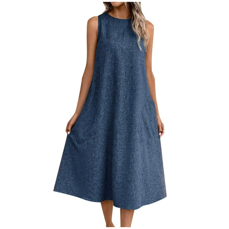 Solid Color Sleeveless Vest Dress Solid Color Sleeveless Vest Dress