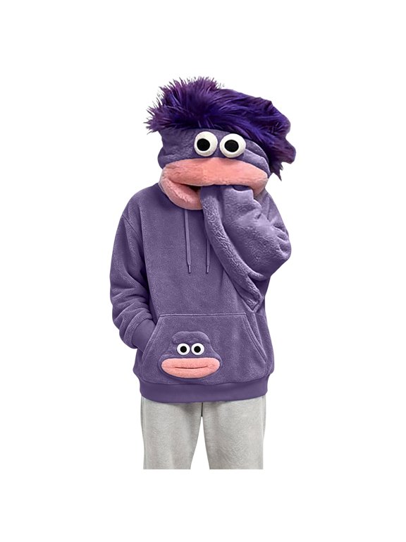 Funny Hooded Sweatshirt Adult Humorous Wide Mouth Clothing For Men And Women Fleece Hooded Jacket Funny Hoodie Mouth Shaped Clothing