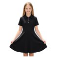 thumbnail image 1 of OJSFQUFP Girls Comfortable and Breathable Summer Dress Fashionable and Casual Solid Color Short Sleeved Dress, 1 of 6