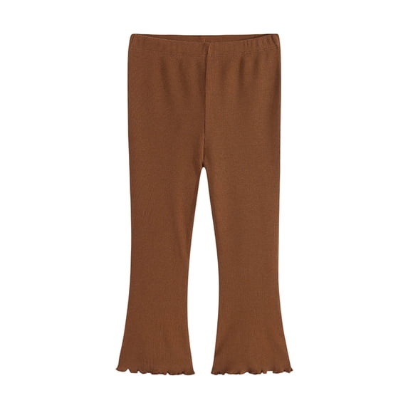 OJSFQUFP Girls Leggings Spring and Fall Slight Solid Color Simple Western Slim Fit Elastic Baggy Sweatpants Kids