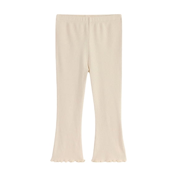 OJSFQUFP Girls Leggings Spring and Fall Slight Solid Color Simple Western Slim Fit Elastic Baggy Sweatpants Kids