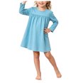 thumbnail image 1 of OJSFQUFP Girls' Long Sleeved Home Nightgown Leisure Cute Solid Color Dress, 1 of 8