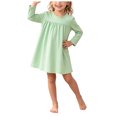 thumbnail image 1 of OJSFQUFP Girls' Long Sleeved Home Nightgown Leisure Cute Solid Color Dress, 1 of 8