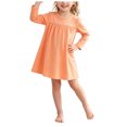 thumbnail image 1 of OJSFQUFP Girls' Long Sleeved Home Nightgown Leisure Cute Solid Color Dress, 1 of 7