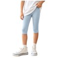thumbnail image 1 of OJSFQUFP Girls' Pants Cropped Pants Summer Thin Breathable Versatile Slim Fit Casual Pants Pants Kids, 1 of 9