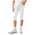 thumbnail image 1 of OJSFQUFP Girls' Pants Cropped Pants Summer Thin Breathable Versatile Slim Fit Casual Pants Pants Kids, 1 of 9