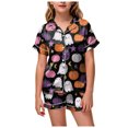 thumbnail image 1 of OJSFQUFP Girls Shorts Set Toddler Short Sleeve Print Shirts Tops Pants Outfits Button, 1 of 6