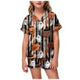 thumbnail image 1 of OJSFQUFP Girls Shorts Set Toddler Short Sleeve Print Shirts Tops Pants Outfits Button, 1 of 6