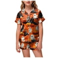 thumbnail image 1 of OJSFQUFP Girls Shorts Set Toddler Short Sleeve Print Shirts Tops Pants Outfits Button, 1 of 6