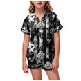 thumbnail image 1 of OJSFQUFP Girls Shorts Set Toddler Short Sleeve Print Shirts Tops Pants Outfits Button, 1 of 6