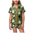 thumbnail image 1 of OJSFQUFP Girls Shorts Set Toddler Short Sleeve Print Shirts Tops Pants Outfits Button, 1 of 5