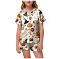thumbnail image 1 of OJSFQUFP Girls Shorts Set Toddler Short Sleeve Print Shirts Tops Pants Outfits Button, 1 of 6