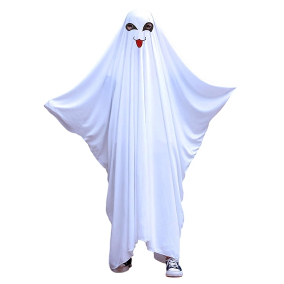 OJSFQUFP Halloween Cos Cloak Cape Outfit Kids Ghost Boys Girls Halloween Outfit Hooded Capes White Cloak Clothes