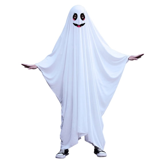 OJSFQUFP Halloween Cos Cloak Cape Outfit Kids Ghost Boys Girls Halloween Outfit Hooded Capes White Cloak Clothes