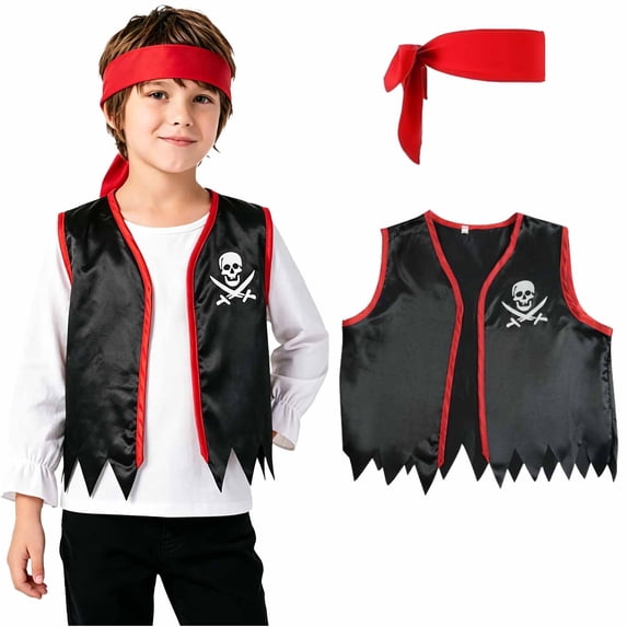 OJSFQUFP Halloween Cos Set with Hat Eye Patch and Hairband Halloween Outfit for Carnival Halloween Christmas Birthday Party