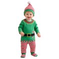 thumbnail image 1 of OJSFQUFP Infant Baby Cotton Jumpsuit Baby Long Sleeve Christmas Red Jumpsuit + Hat 2Pcs Set, 1 of 7