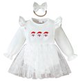 thumbnail image 1 of OJSFQUFP Infant Baby Girl Romper Lace Dress Floral Fall Winter Outfits Long Sleeve Clothes with Bow Headband, 1 of 8