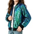 thumbnail image 1 of OJSFQUFP Kids Glitter Sequin Zip Up Jacket for Boy Girl Sparkly Back To School Party Coat Stage Performance Jackets, 1 of 8