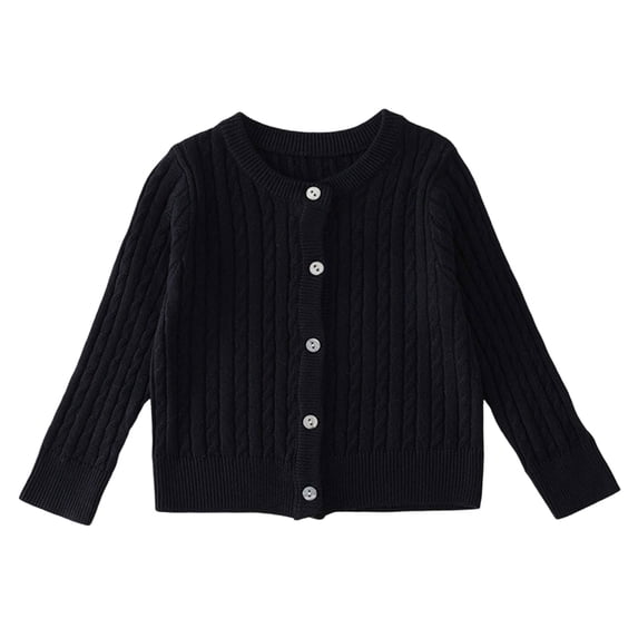 OJSFQUFP Kids Knit Cardigan Toddler Boys Girls Crew Neck Button Down Long Sleeve Knitted Sweater Jacket Fall Winter