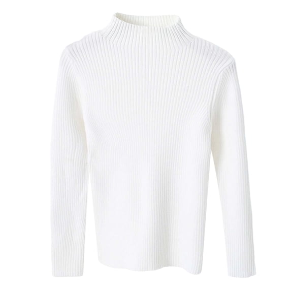 OJSFQUFP Kids Ribbed Sweater Solid Color Long Sleeve Slim Fit Knit Base Layer Shirts for Boys Girls