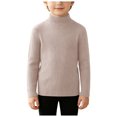 thumbnail image 1 of OJSFQUFP Kids Ribbed Sweater Solid Color Long Sleeve Slim Fit Knit Base Layer Shirts for Boys Girls, 1 of 9