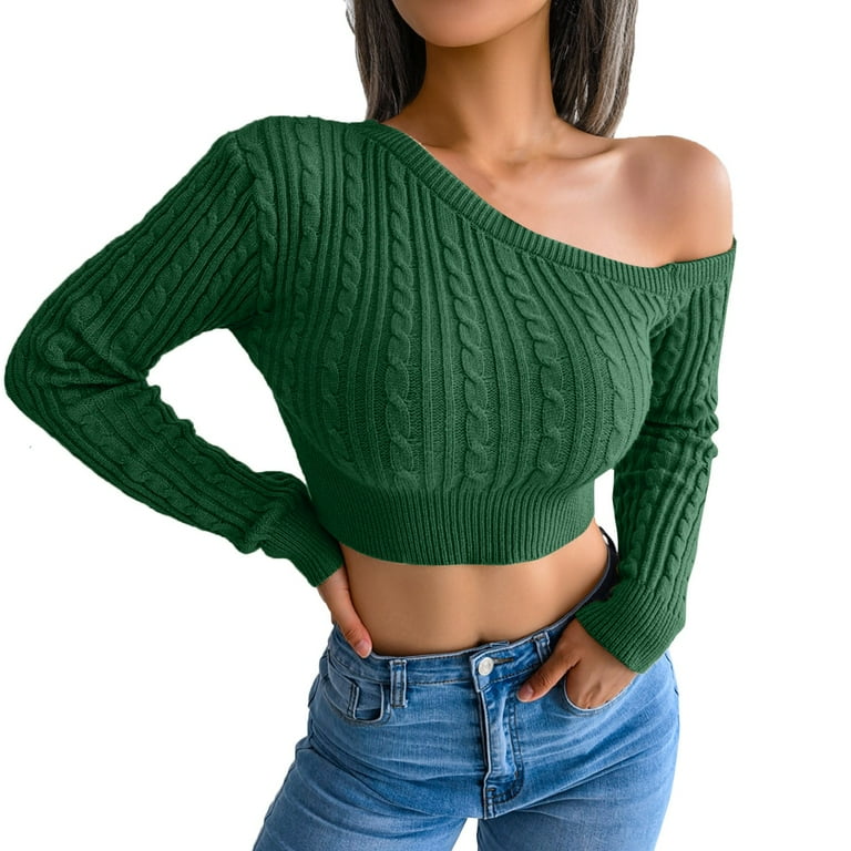 Fashion Solid Color Off-Shoulder Sweatshirt Fashion Solid Color Off-Shoulder Sweatshirt