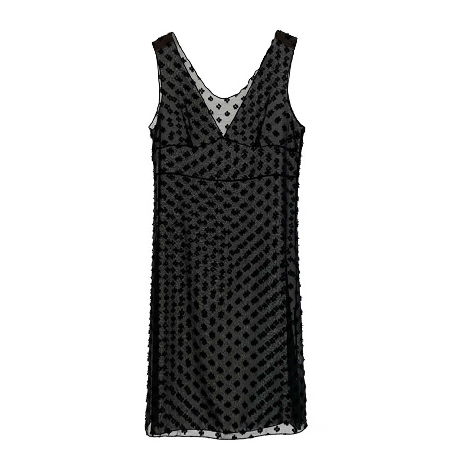 OJSFQUFP Ladies Dresses Summer Black Women'S See Through Lace Mesh V ...