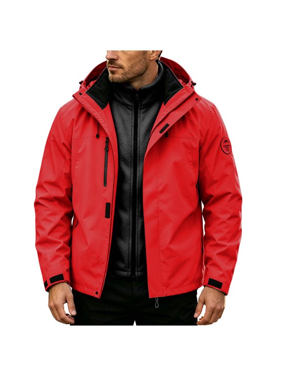 Men's Winter Coat Water Proof Fleece Lined Warm Winter Jacket with Pockets Insulated Windproof Hooded Parka