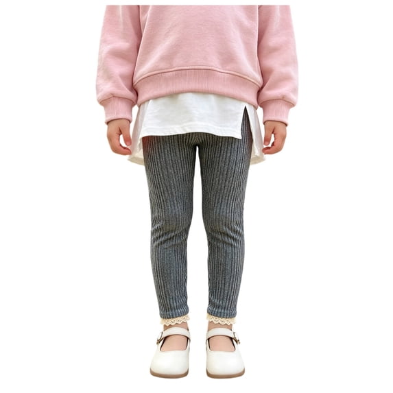 OJSFQUFP Pants Baby Boys' and Girls' Leggings Spring and and Stylish Outerwear Boys' and Girls' Lace Edge Pants Pants Kids