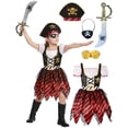 thumbnail image 1 of OJSFQUFP Pirate Cos Outfit for Kids,Halloween Girls Pirate Outfit with Accessories Cos Party Dress Up Themed Party, 1 of 6