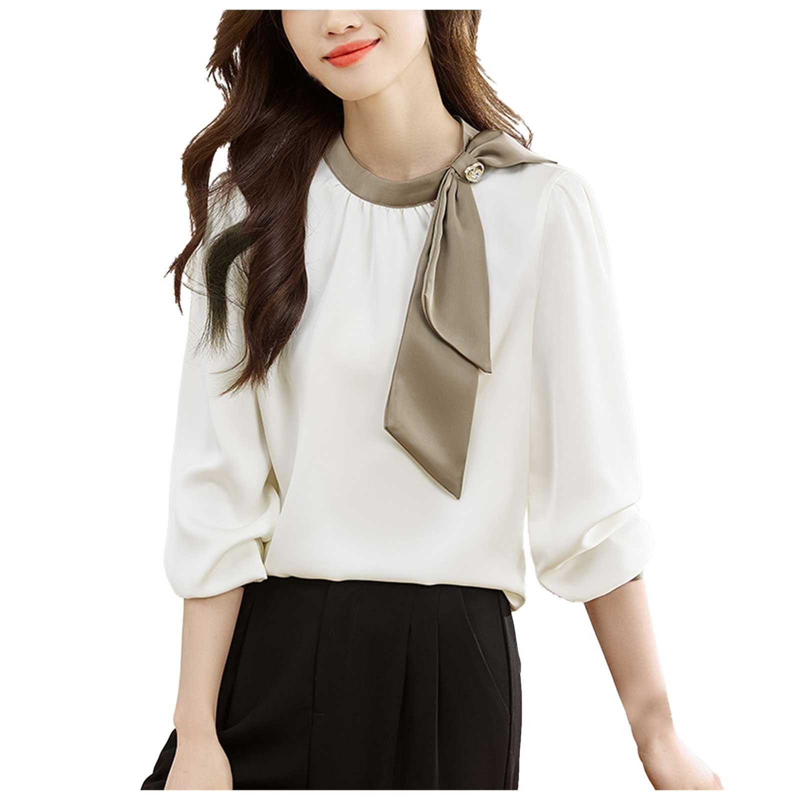Geometric Print Bow Tie Blouse [A37_LE25-023S] | AOKI GLOBAL