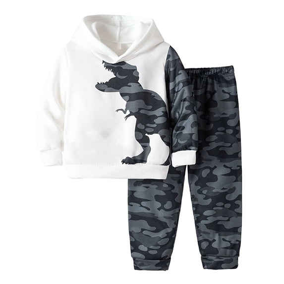 OJSFQUFP Toddler Boy Clothes Baby Dinosaur Pullover Sweatshirt Pocket Jeans Pants Fall Winter Outfits Set