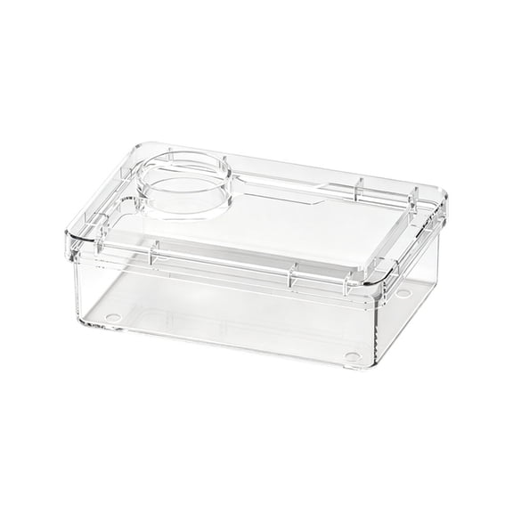OJSFQUFP Transparent Reptile-Escape Feeder,Transparent Blue Live Feeding Dish with Water Bowl,Escape Proof Feeding Container for Gecko Bearded Dragon Hermit Crab