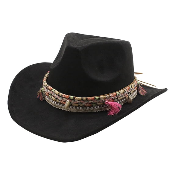OJSFQUFP Western Cowboy Hat for Women Men Small Short Wide Brim Beach Cow Girls Cattleman Cowboys Hats