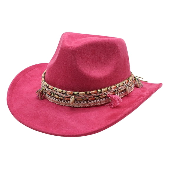 OJSFQUFP Western Cowboy Hat for Women Men Small Short Wide Brim Beach Cow Girls Cattleman Cowboys Hats