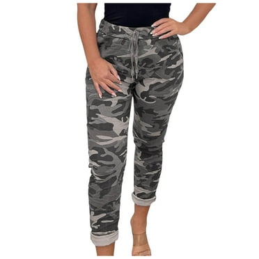 OJSFQUFP Womans Summer Pants Dark Gray Women's Fashion Elastic Waist Pant Colorful Printed Casual Pants Without Positioning Printing Pants XL