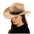 thumbnail image 1 of OJSFQUFP Women Western Cowboy Hats Studded Wide Brimmed Hats with Belt, 1 of 6