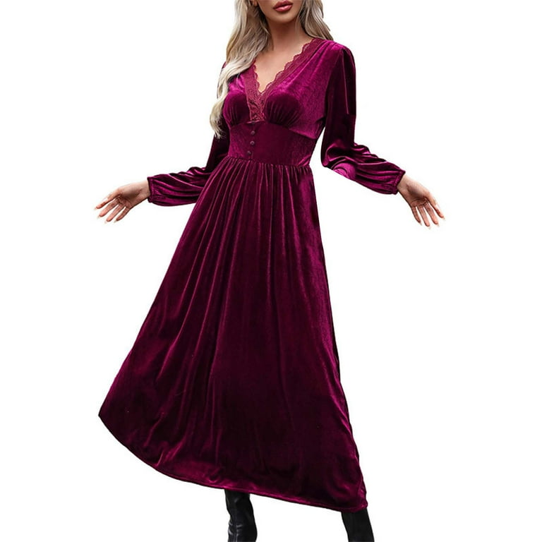 Autumn And Winter Sexy O-neck Butterfly Sleeve Solid color Elegant Dress Autumn And Winter Sexy O-neck Butterfly Sleeve Solid color Elegant Dress
