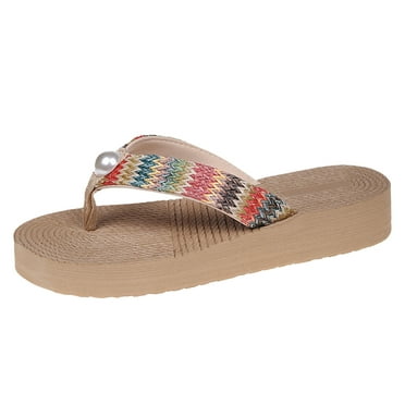 OJSFQUFP Womens Comfort Sandals Women Summer Slip On Casual Open Toe Platform Wedges Soft Bottom Breathable Slippers Shoes Sandals Women's Slippers Purple 40