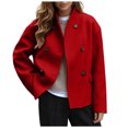 thumbnail image 1 of OJSFQUFP Womens Double Cropped Peacoats Wool Blend Casual Overcoat Long Sleeve Jacket Soild Color Business Casual Winter Warm Short Jacket, 1 of 8