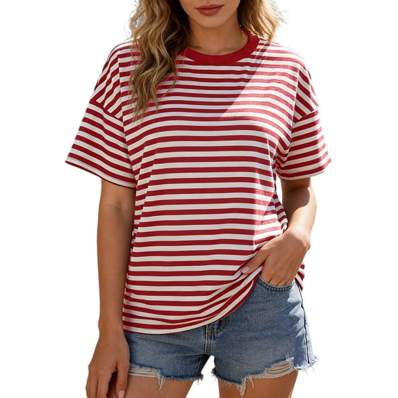 OJSFQUFP Womens Tops Short Sleeve Shirts Summer Outfits 2026 Spring Dressy Casual Clothes Clothing