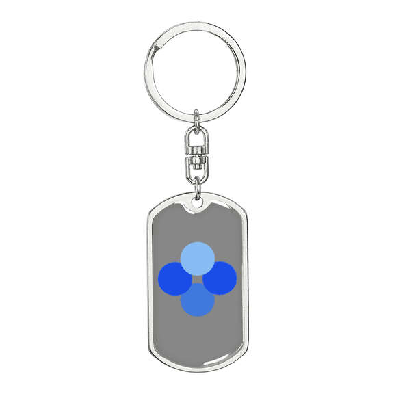 OK Blockchain (OKB) Crypto Cryptocurrency Dog Tag Keychain Stainless Steel Silver Tone or Gold Tone