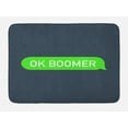 thumbnail image 1 of OK Boomer Bath Mat, Cellphone Text Style Modern Meme Phrase Message on Dark Backdrop, Plush Bathroom Decor Mat with Non Slip Backing, 29.5" X 17.5", Dark Slate Blue and Green, by Ambesonne, 1 of 2
