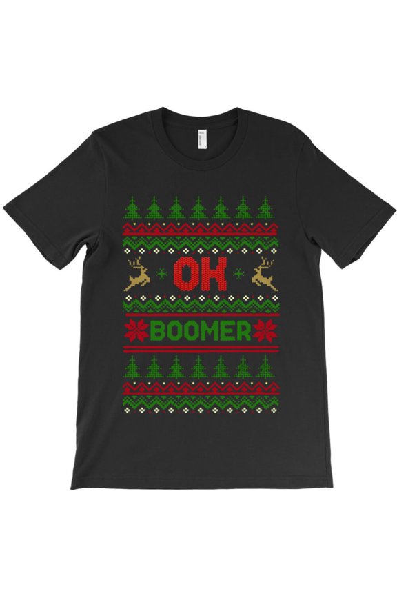 OK Boomer Funny Funny Xmas Sweater Style Holiday Meme Graphic T-Shirt G1521, Up to 5XL