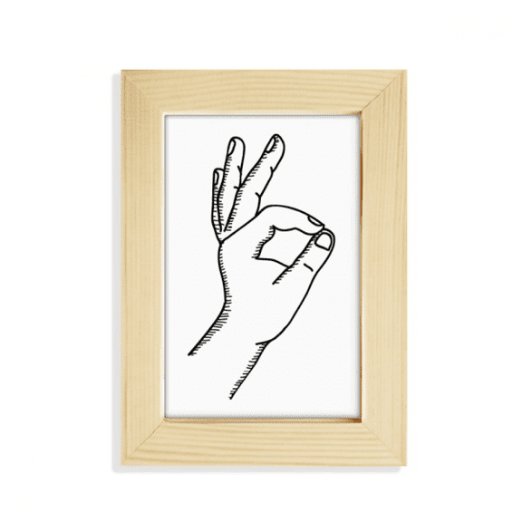 OK Gesture Line Drawing Pattern Desktop Display Photo Frame Picture Art Painting 5x7 inch